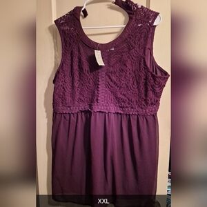 Maurices Purple Lace Tank Top
